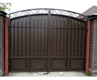 Кованные распашные ворота с калиткой 4x3 м